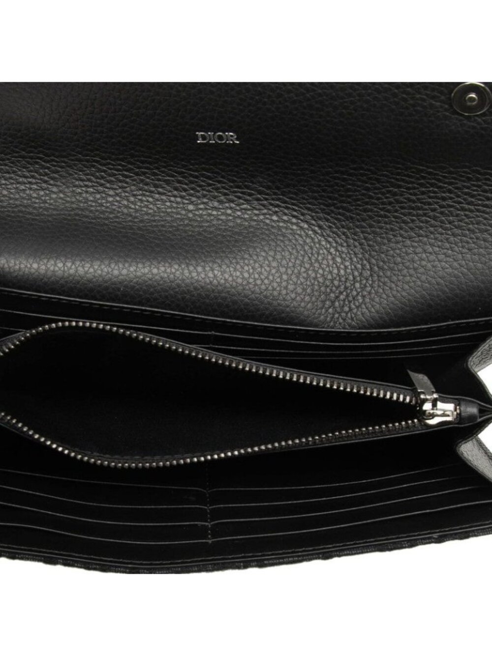 Dior Oblique Saddle Wallet Black Canvas Leather - Picture 4 of 7